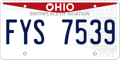 OH license plate FYS7539