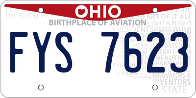 OH license plate FYS7623