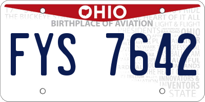 OH license plate FYS7642