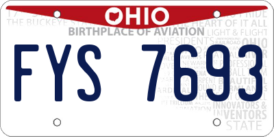 OH license plate FYS7693