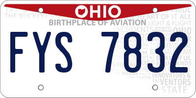 OH license plate FYS7832