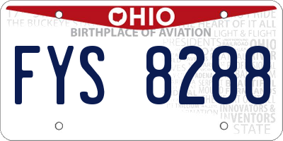 OH license plate FYS8288