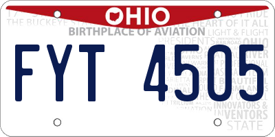 OH license plate FYT4505