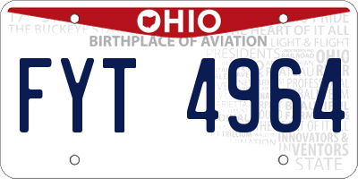 OH license plate FYT4964