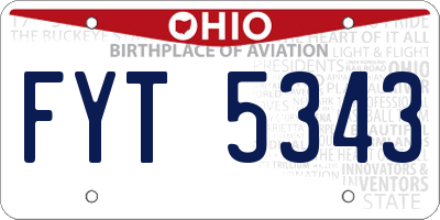 OH license plate FYT5343