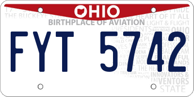 OH license plate FYT5742