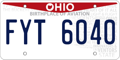 OH license plate FYT6040