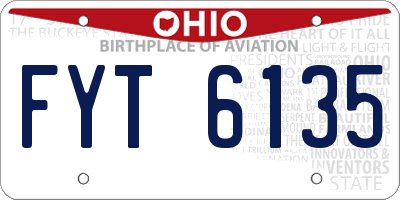 OH license plate FYT6135
