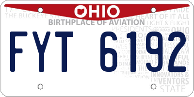 OH license plate FYT6192