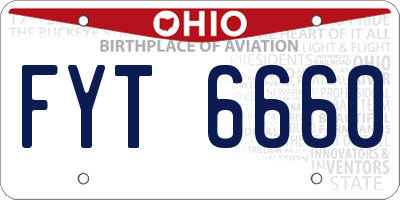 OH license plate FYT6660