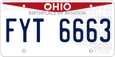OH license plate FYT6663