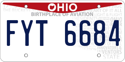 OH license plate FYT6684