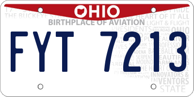 OH license plate FYT7213