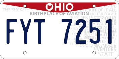 OH license plate FYT7251