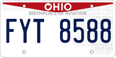 OH license plate FYT8588