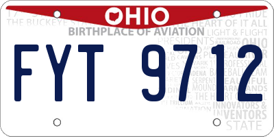 OH license plate FYT9712