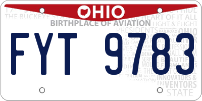 OH license plate FYT9783