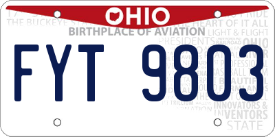 OH license plate FYT9803