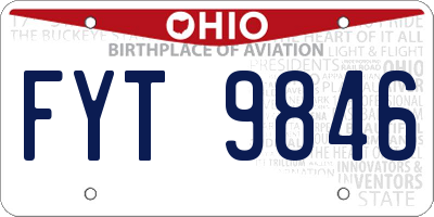 OH license plate FYT9846