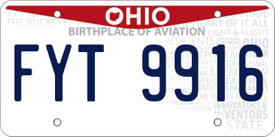 OH license plate FYT9916