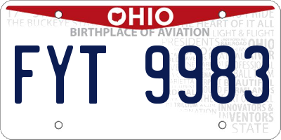 OH license plate FYT9983
