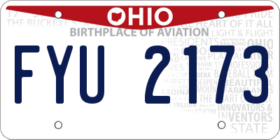 OH license plate FYU2173