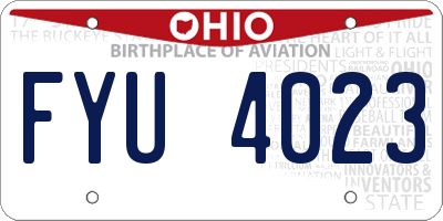 OH license plate FYU4023