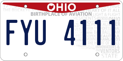 OH license plate FYU4111