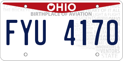 OH license plate FYU4170