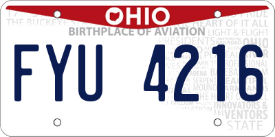 OH license plate FYU4216
