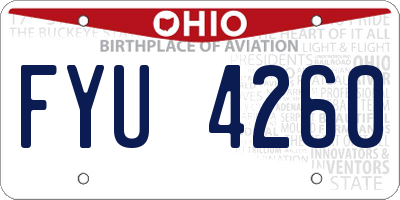 OH license plate FYU4260