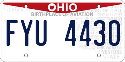 OH license plate FYU4430