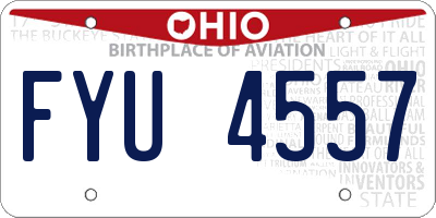 OH license plate FYU4557