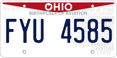OH license plate FYU4585