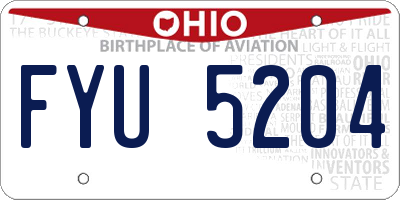 OH license plate FYU5204