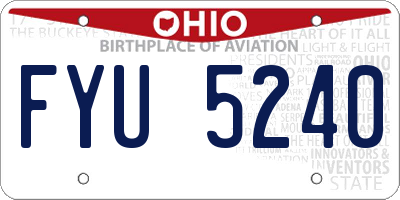 OH license plate FYU5240