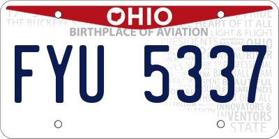OH license plate FYU5337