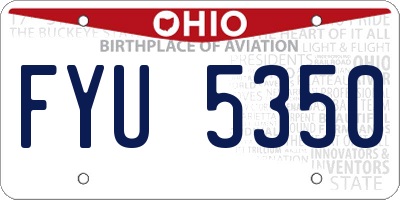 OH license plate FYU5350