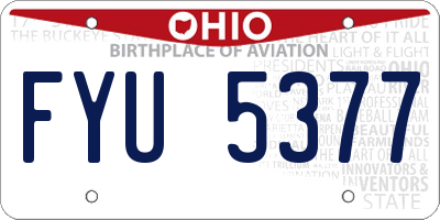 OH license plate FYU5377