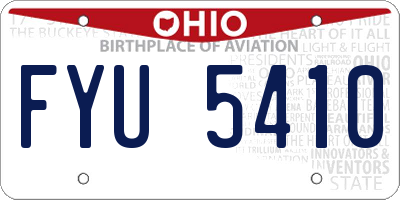 OH license plate FYU5410