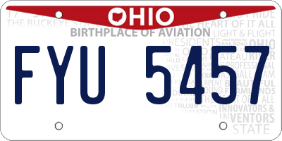 OH license plate FYU5457