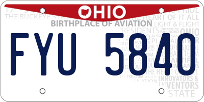 OH license plate FYU5840