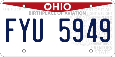 OH license plate FYU5949