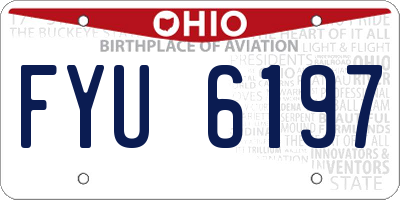 OH license plate FYU6197