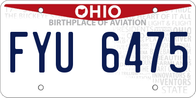 OH license plate FYU6475
