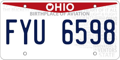 OH license plate FYU6598