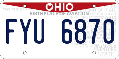 OH license plate FYU6870