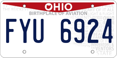 OH license plate FYU6924