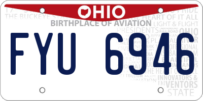 OH license plate FYU6946