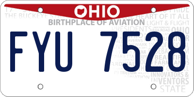 OH license plate FYU7528